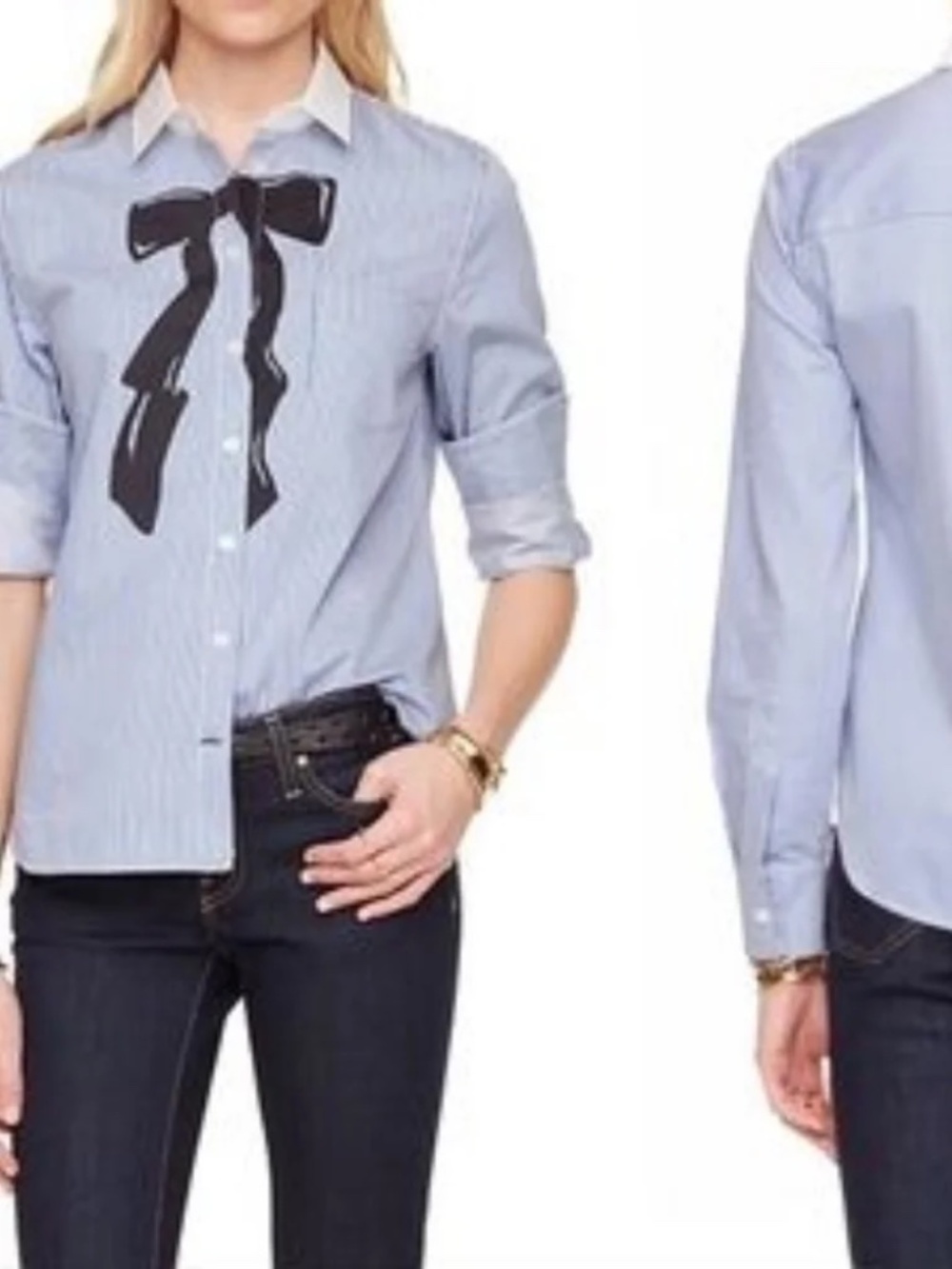 Kate Spade Broome Street Bow Striped Shirt XS